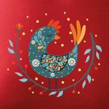 Folklór - sliepky s margarétkami