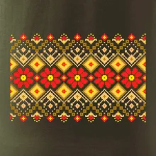 Ukrajinský vzor - Červené kvety