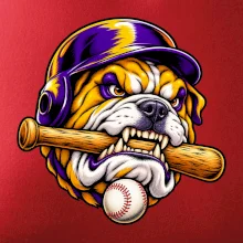 Baseballový buldok s pálkou