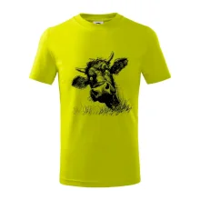 Čiernobiela karikatúra čierna krava hlava