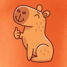 Kapybara s palcom hore