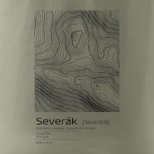 Severák - vrstevnice v obdĺžniku