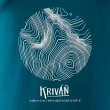 Kriváň - vrstevnice v kruhu