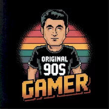 Original 90s gamer farebný