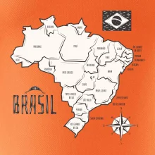 Brazília mapa s názvami regiónov