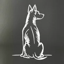 Pes kreslený zozadu