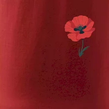 Vlčí mak kreslený na prsníku