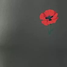 Vlčí mak kreslený na prsníku