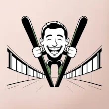 Vysmiatý kreslený skokan