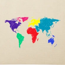 Svetové kontinenty bez názvov - farebné