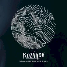 Kozákov - vrstevnice v kruhu