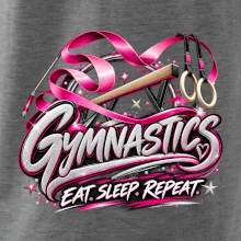 Gymnastická stuha a kruhy eat sleep repeat
