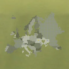 Mapa Európy - srdce v Ukrajine