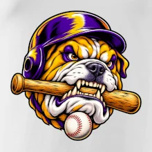 Baseballový buldok s pálkou