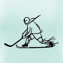 Kreslený hokejista tučnou fixkou Kreslený hokejista tučnou fixkou