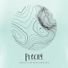 Plechý - vrstevnice v kruhu