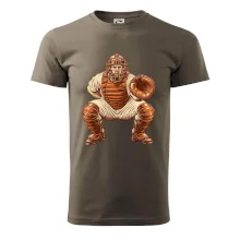 Baseballový catcher retro rytina