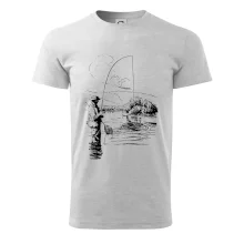 Kreslený rybár s podberákom