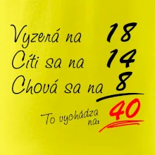 Vyzerá, cíti sa, chová sa - 40 rokov