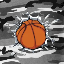 Basketbal lopta v triku