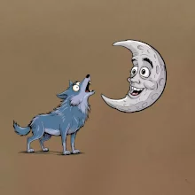 Parové tričko - Vlk a mesiac