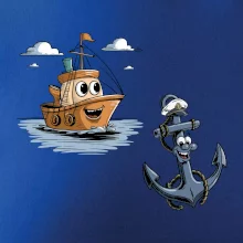 Parové tričko - Loď a kotva