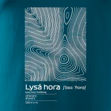 Lysá hora - vrstevnice v obdĺžniku