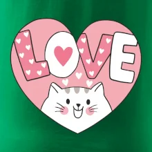 Mačka love - ružové srdce