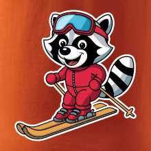 Mýval na lyžiach - kreslený