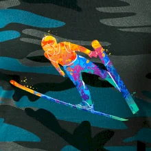 Skokan na lyžiach splash