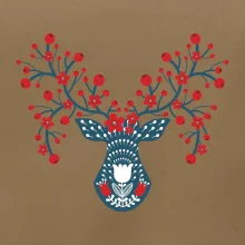 Folklór - jeleň s červenými plodmi