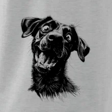 Čiernobiela karikatúra Labrador tmavý