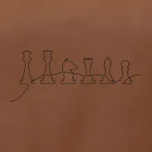 Šachové figúrky v rade - obrys