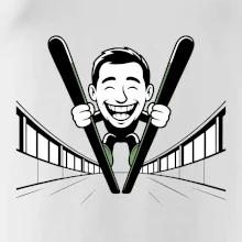 Vysmiatý kreslený skokan