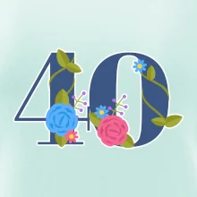 Kvetinové číslo kreslené - 40