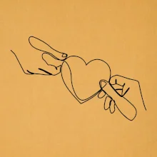 Dve ruky a srdce jedným ťahom