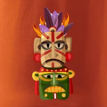 Mayová maska s perím