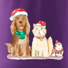 Veselé vianoce - pes, škrečok a mačka