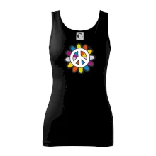 Peace symbol s kreslenou kvetinou