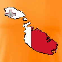 Mapa Malta s vlajkou