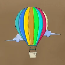 Teplovzdušný balón v oblakoch