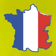 Francúzska vlajka mapa obrys