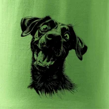 Čiernobiela karikatúra Labrador tmavý