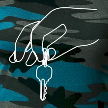 Kľúče a ruka jedným ťahom