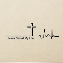 Jesus Saved My Life kríž ekg