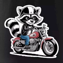 Mýval na motorke kreslený