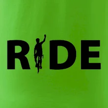 Ride - nápis s cyklistom