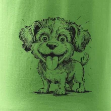 Lagotto romagnolo karikatúra vypláznutý jazyk