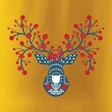 Folklór - jeleň s červenými plodmi