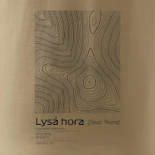 Lysá hora - vrstevnice v obdĺžniku